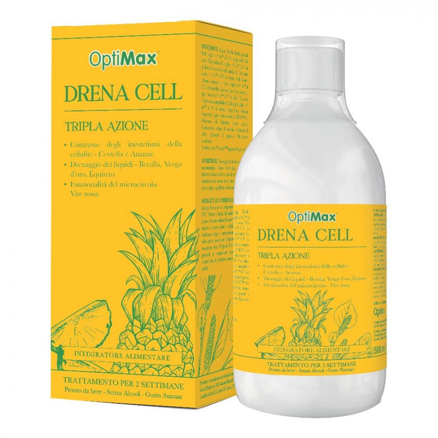 Optimax Drena Cell - Flacone da 500ml - Integratore per il Drenaggio e la Cellulite