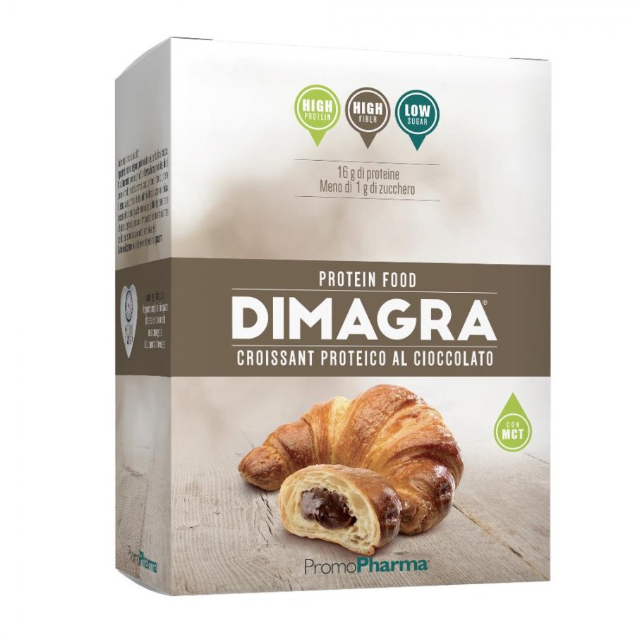 Dimagra Croissant Proteico 3 Pezzi da 65g Gusto Cioccolato - Snack Proteico Saporito e Nutriente