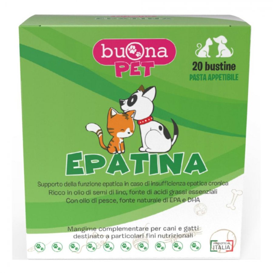 Epatina 20 Bustine di Pasta Appetibile per Cani e Gatti - Supporto Epatico Naturale
