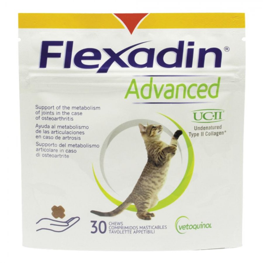 Flexadin Advanced Mangime Complementare Articolazioni Gatti 30 Tavolette - Sostegno Articolare di Qualità per Gatti