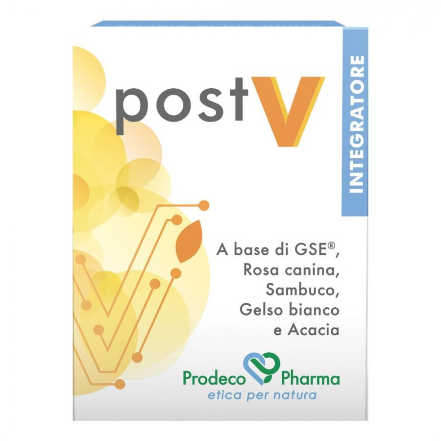 Post V Integratore 30 Compresse - Supporto Immunitario con Rosa Canina, Sambuco e Pompelmo