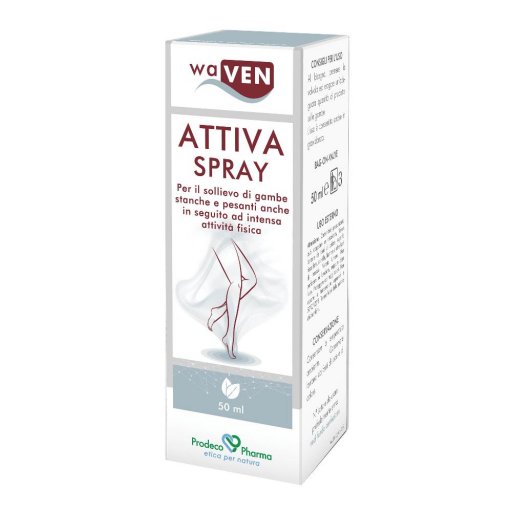 Waven Attiva Spray 50ml - Preparazione Topica per Gambe Pesanti con Acque Vegetali e Sali