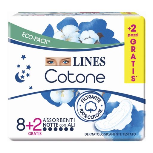COTONE BIO NOTTE CON ALI LINES 8+2 PEZZI
