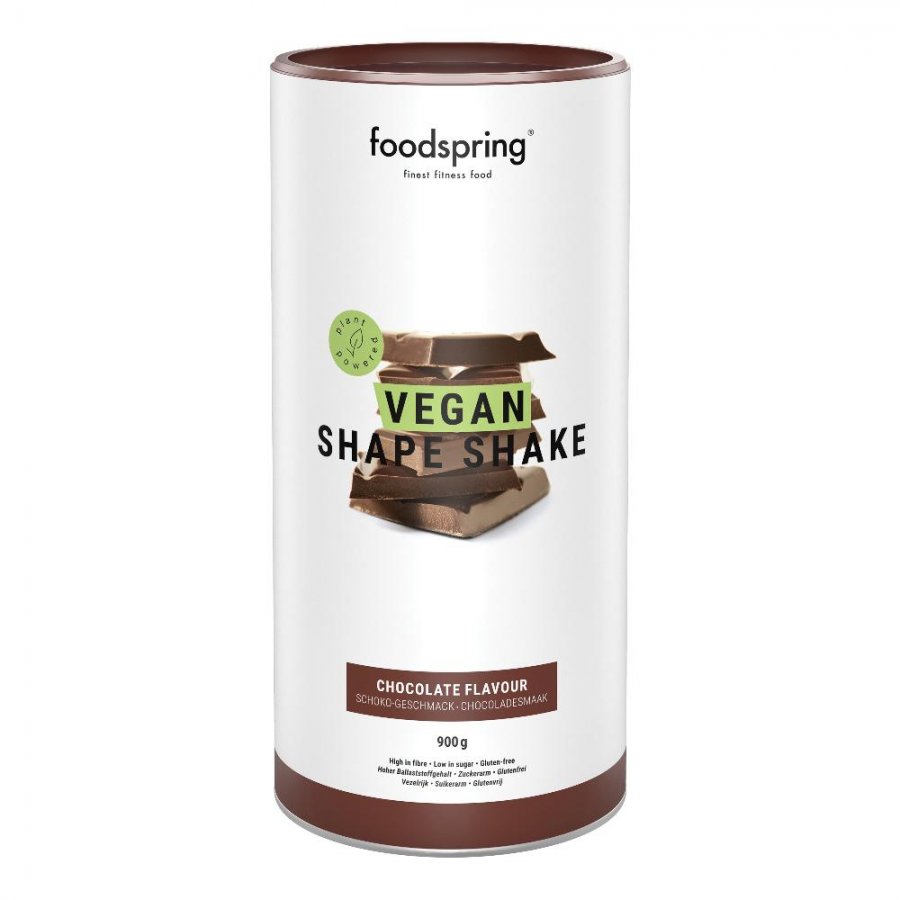 Foodspring Vegan Shape Shake 2.0 Pasto Sostitutivo Gusto Cioccolato 900g - Raggiungi i Tuoi Obiettivi di Perdita di Peso con Gusto Vegano