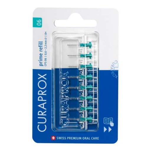 Curaden Ag Curaprox CPS 06 Scovolino Prime Refill, 8 Pezzi, Scovolini Interdentali Turquoise