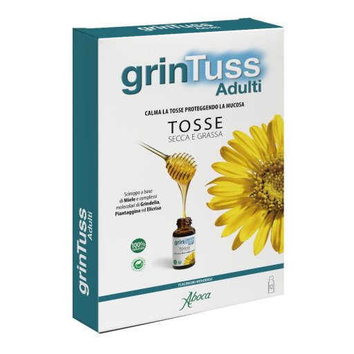 Aboca Grintuss Adulti Sciroppo Flaconcini per Tosse Secca e Grassa - 12 Flaconcini
