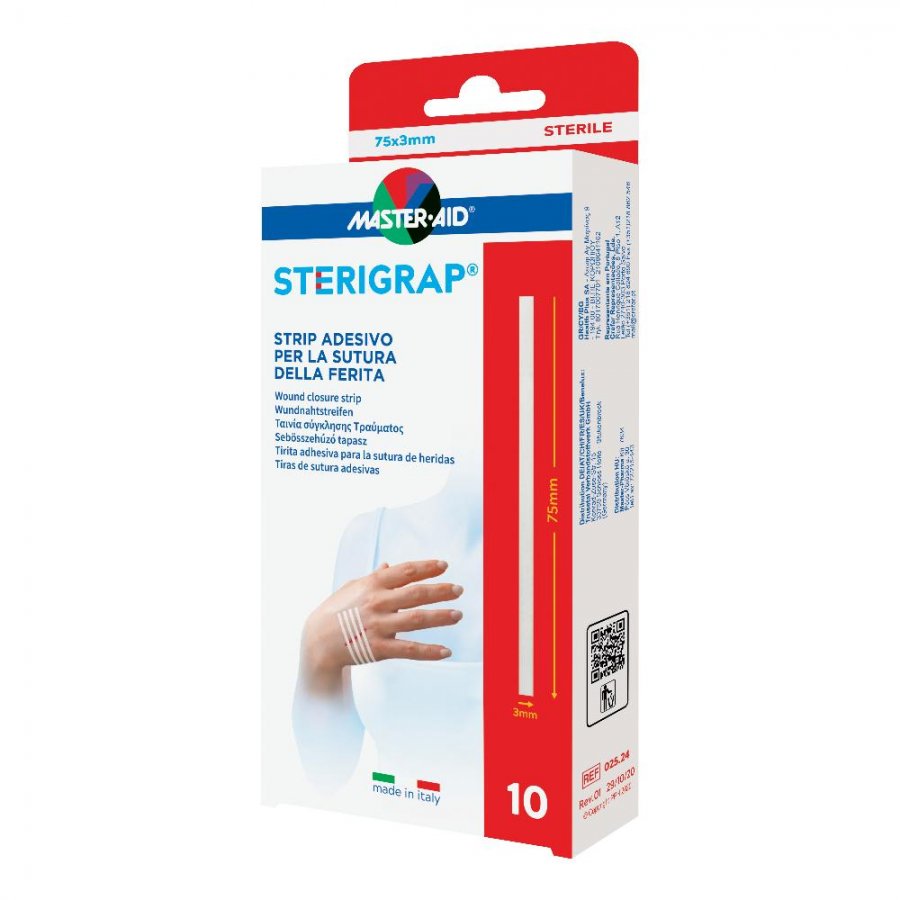 Master-aid Sterigrap Strip Adesivo Sutura Ferite 75x3 Mm 10 Pezzi