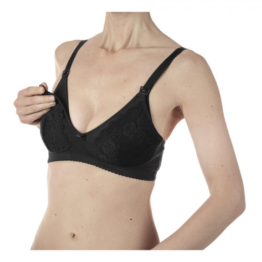 Mammy Reggiseno Cotone Allattamento Black 6D - Comodo reggiseno per allattamento, 1 pezzo