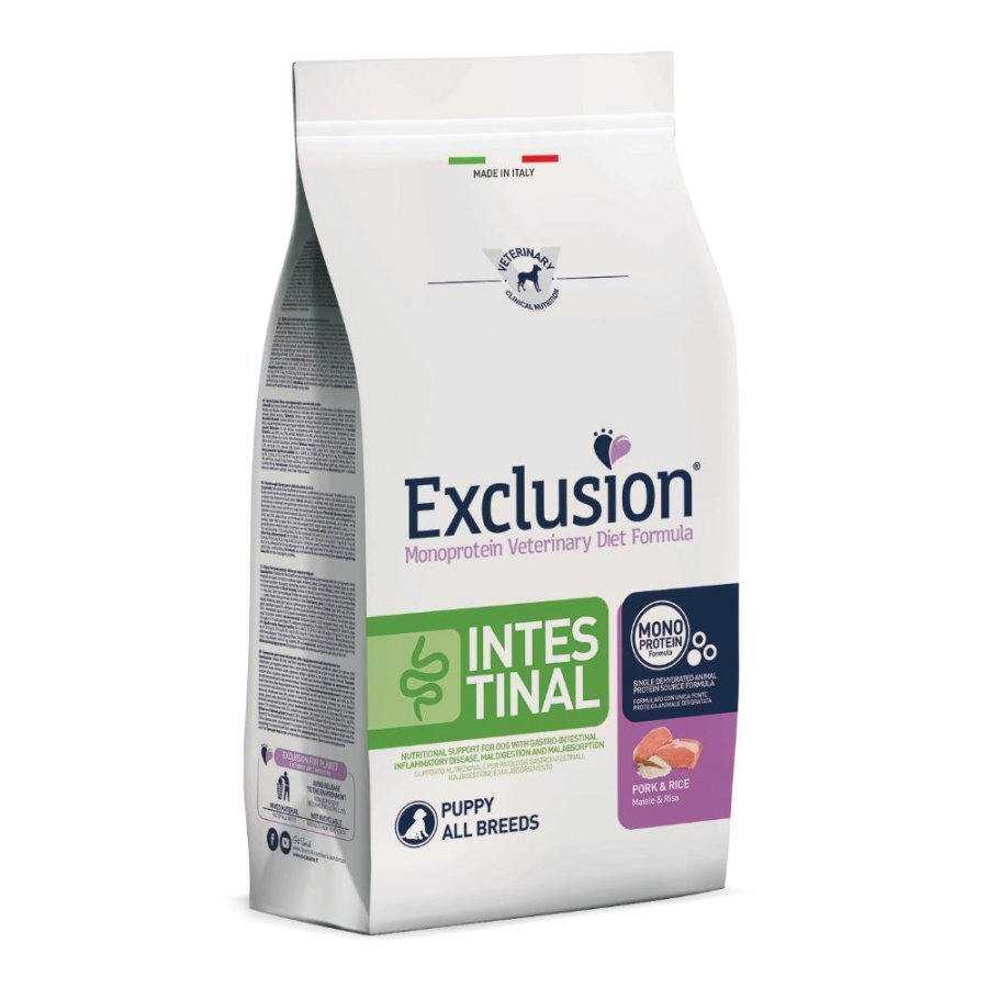 EXCLUSION CANE DIET INTESTINAL ALL BREEDS PUPPY MAIALE RISO 800GR