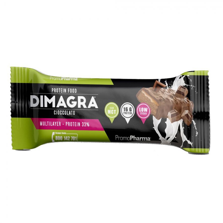 Dimagra Protein Bar 33% 50g Gusto Cioccolato - Barretta Proteica Saporita e Nutriente