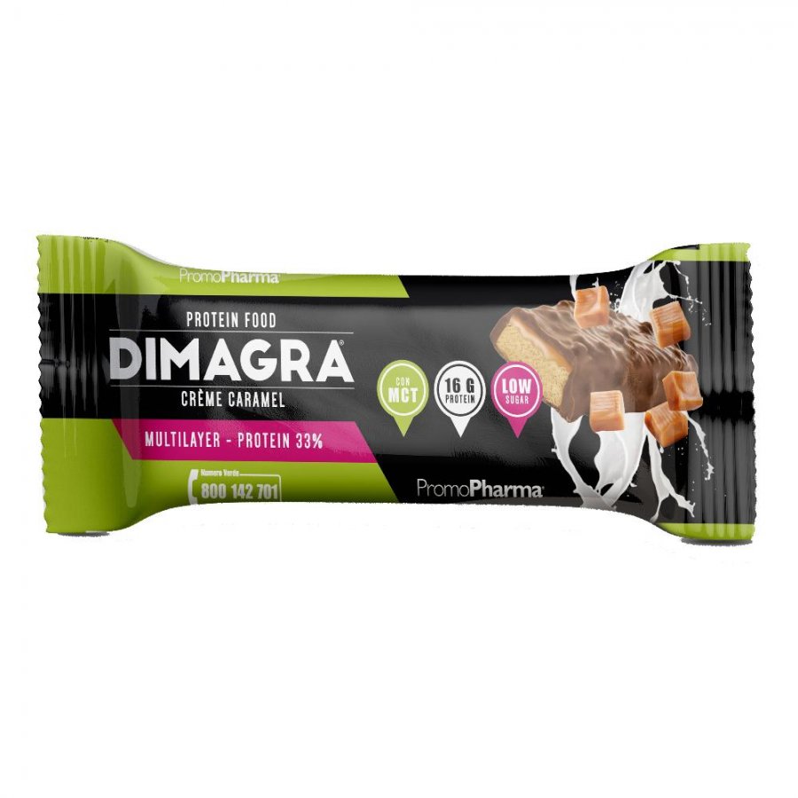 Dimagra Protein Bar 33% Gusto Creme Caramel - Snack Proteico Goloso e Nutriente