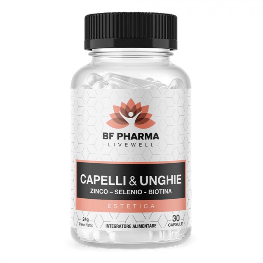 BF Pharma Capelli&Unghie - Integratore per la Salute di Capelli e Unghie - 30 Capsule