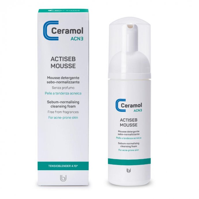 Ceramol ACNƎ Actiseb Mousse Detergente 150ml - Pulizia Delicata per Pelle Acneica