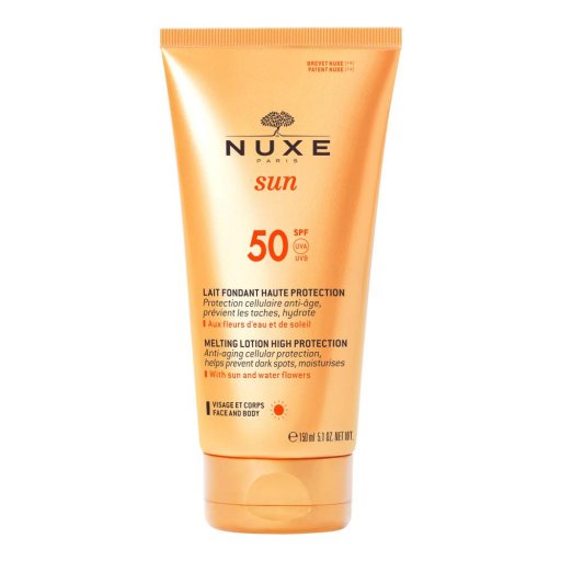 Nuxe Sun Latte Solare Viso e Corpo SPF50 150ml - Latte Fondente Alta Protezione SPF50