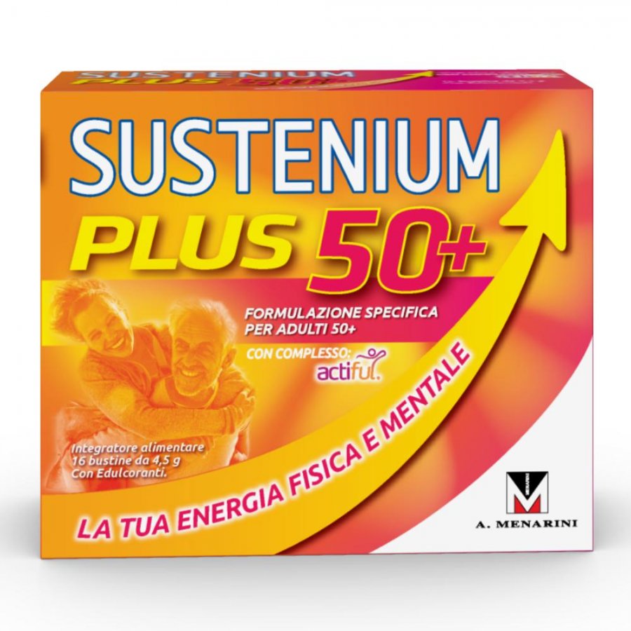 Sustenium Plus 50+ 16 Bustine - Integratore Alimentare con Complesso ACTIFUL per Ridurre Stanchezza e Affaticamento