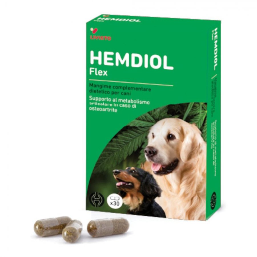 Hemdiol Flex Mangime Complementare Dietetico per Cani 30 Capsule - Integratore per la Salute Articolare Canina