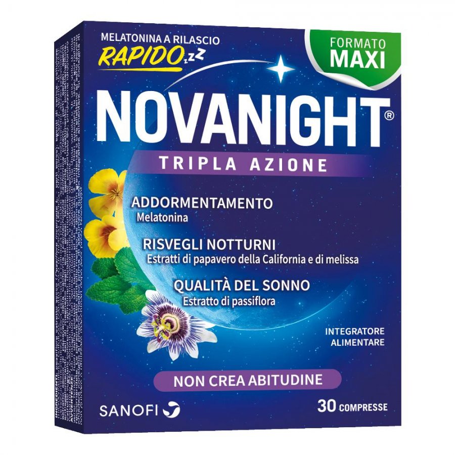 Sanofi Novanight 30 Compresse Rilascio Rapido per il Sonno Notturno Sereno