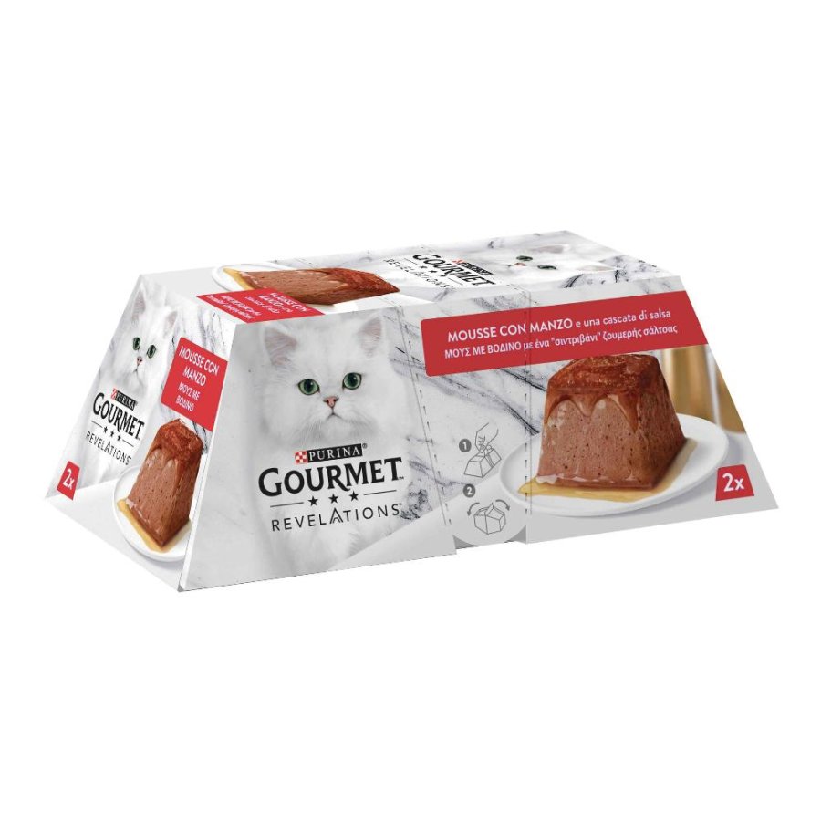 NESTLE' PURINA GOURMET GATTO REVELATIONS MOUSSE MANZO 2x57GR