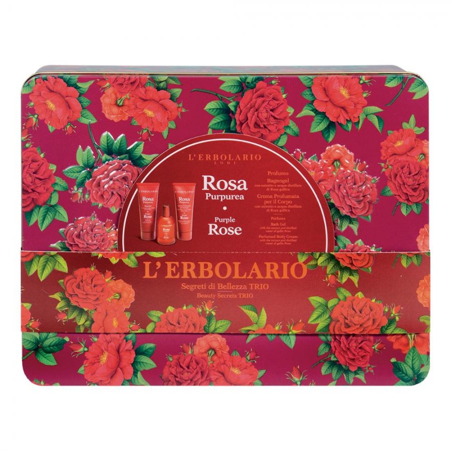  L'Erbolario - Rosa Purpurea Segreti Bellezza Confezione 3 Pezzi