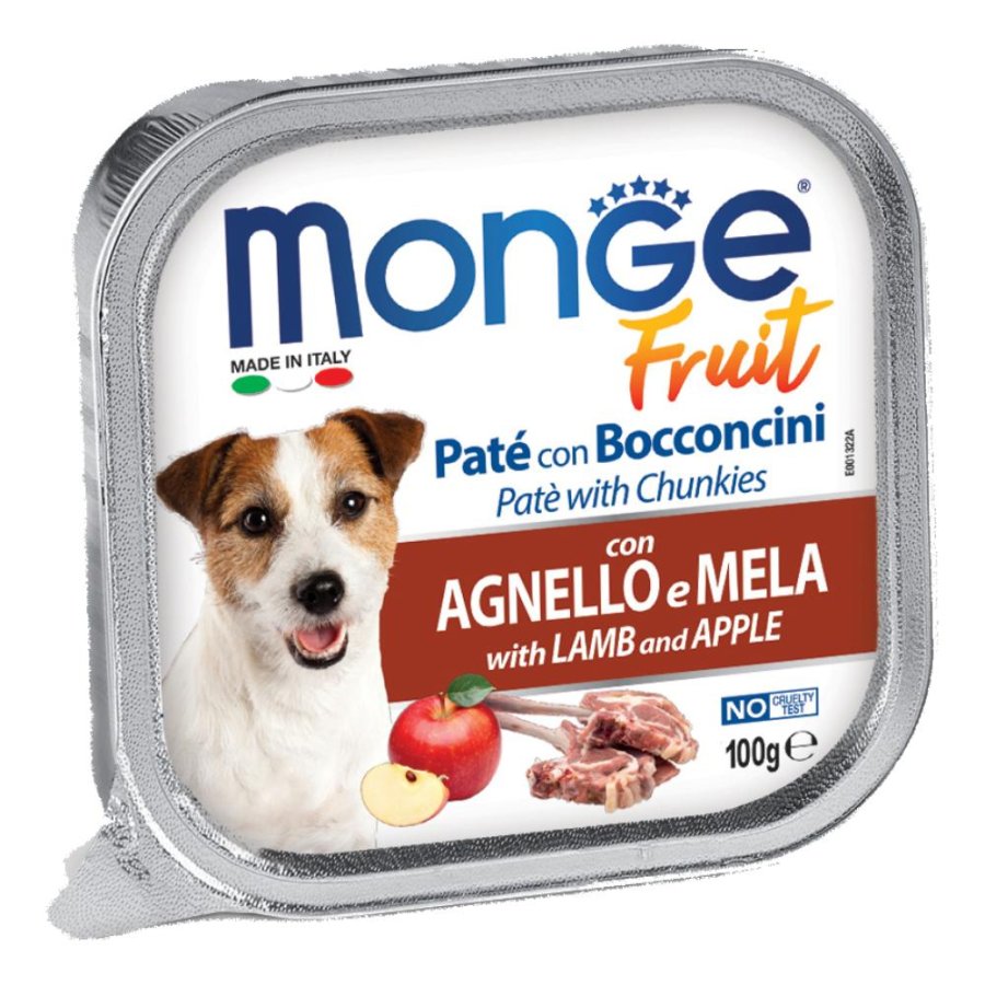 MONGE CANE FRUIT PATE' BOCCONCINI AGNELLO MELA 100GR (vaschetta)