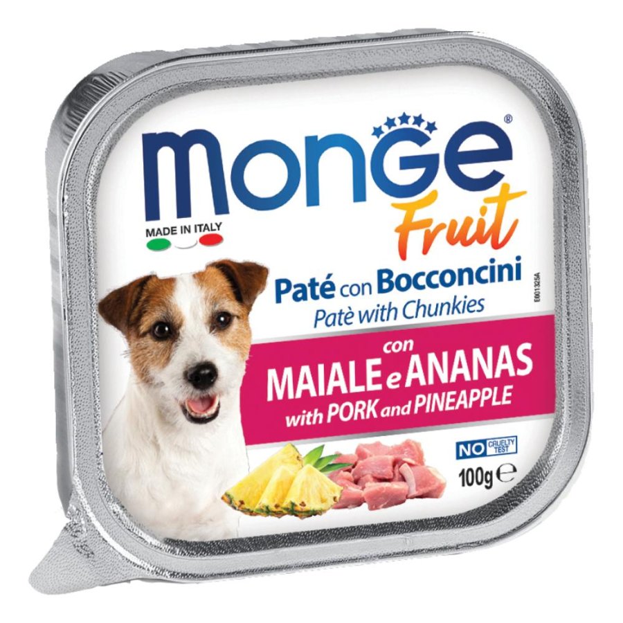 MONGE CANE FRUIT PATE' BOCCONCINI MAIALE ANANAS 100GR (vaschetta)