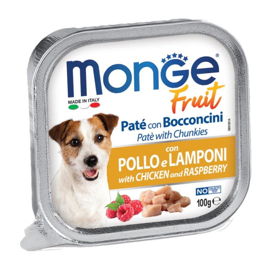 MONGE CANE FRUIT PATE' BOCCONCINI POLLO LAMPONI 100GR (vaschetta)