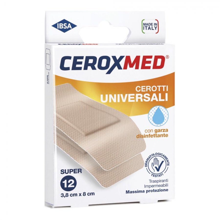 Ceroxmed Cerotti Universali Super 12 Pezzi - Protezione Massima per Ferite