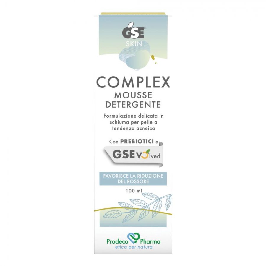 GSE Complex Mousse Detergente Viso 100ml - Schiuma Delicata con Estratti Vegetali e Prebiotici