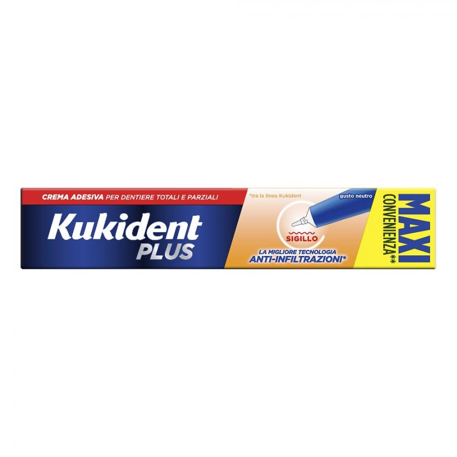 Kukident - Plus Sigillo Crema Adesiva 57g - Massima Adesione e Confort per le Tue Dentiere