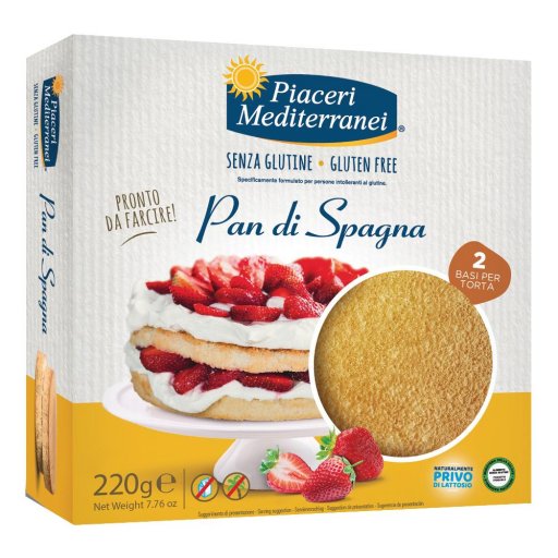 Piaceri Mediterranei Pan di Spagna 200g - Base Torta Senza Glutine