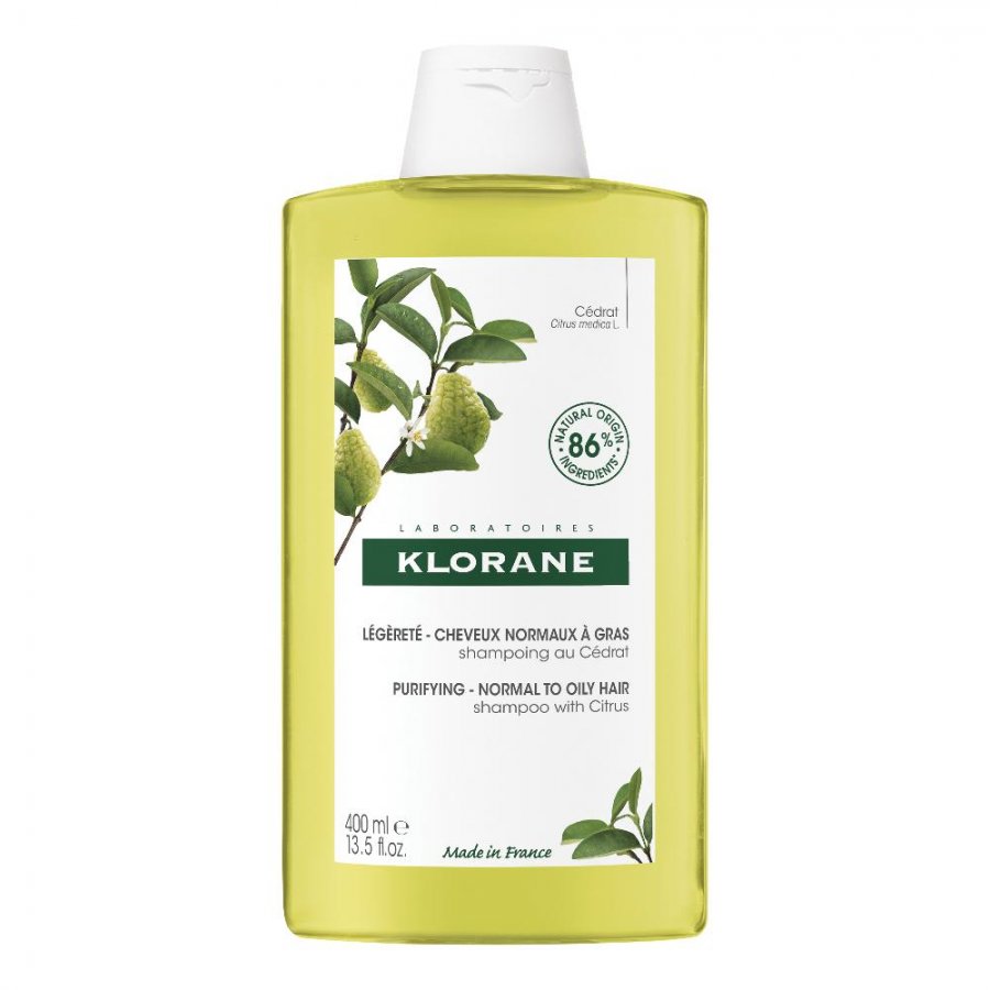 KLORANE Shampoo Cedro Energizzante 400ml - Shampoo Rivitalizzante per Capelli Deboli