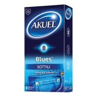 Akuel Blues Sottili 8 Pezzi - Preservativi Sottili di Alta Qualità per un'Intimità Sicura