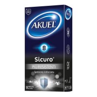 Akuel Sicuro Più Resistenti 8 Pezzi - Preservativi Extra Robusti per la Tua Sicurezza Intima
