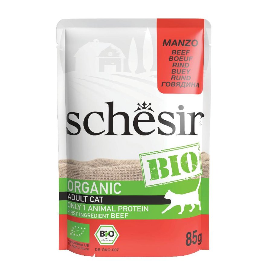 SCHESIR BIO GATTO ADULT MANZO 85GR (bustina)