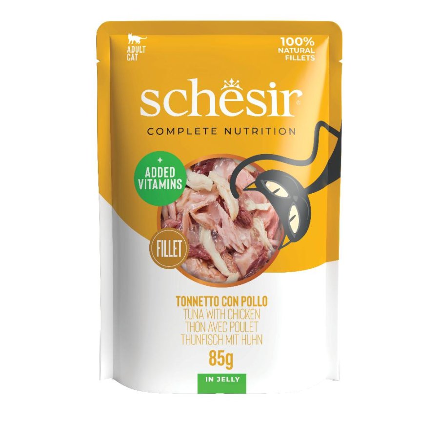SCHESIR GATTO JELLY TONNETTO POLLO 85GR (bustina)