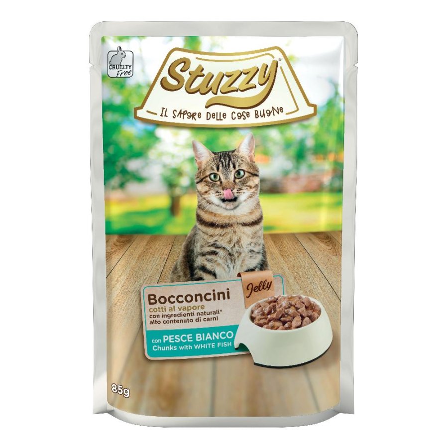 STUZZY GATTO BOCCONCINI JELLY PESCE BIANCO 85GR (bustina)