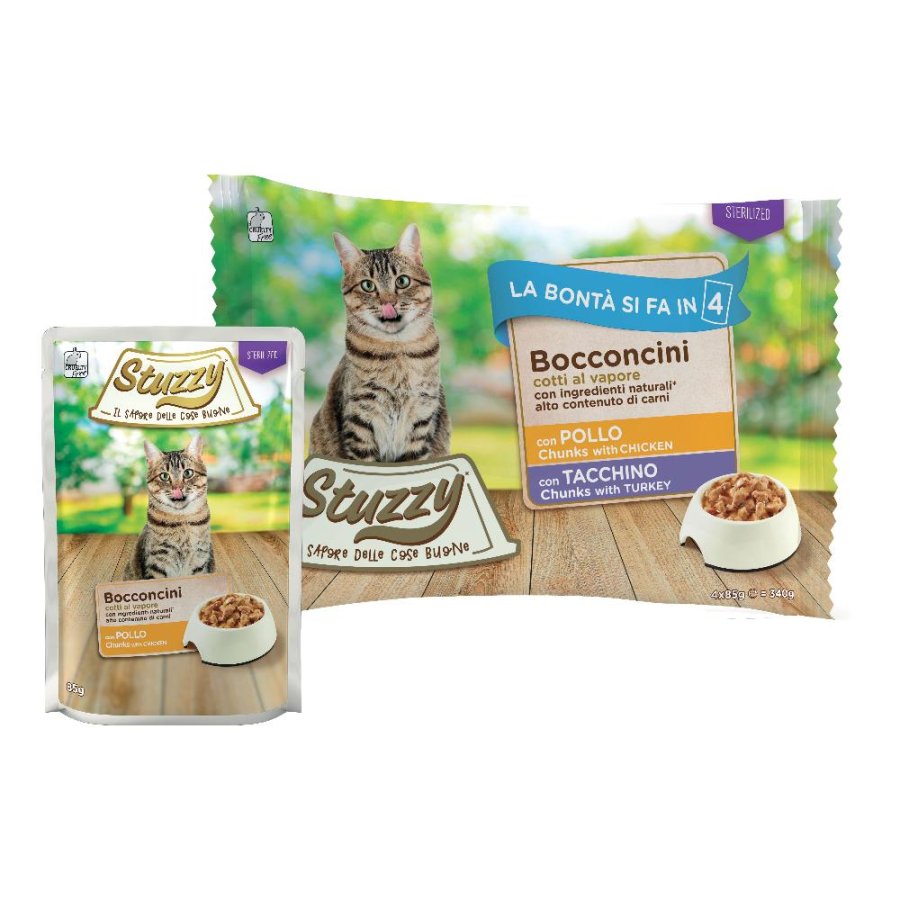 STUZZY GATTO STERILIZED BOCCONCINI POLLO/TACCHINO 4x85GR (bustina) MULTIPACK