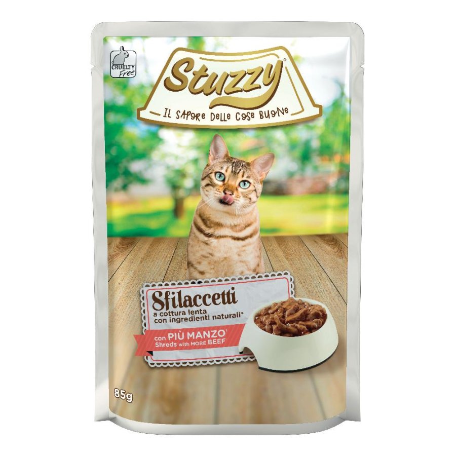 STUZZY GATTO SFILACCETTI MANZO 85GR (bustina)