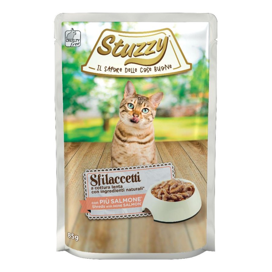 STUZZY GATTO SFILACCETTI SALMONE 85GR (bustina)