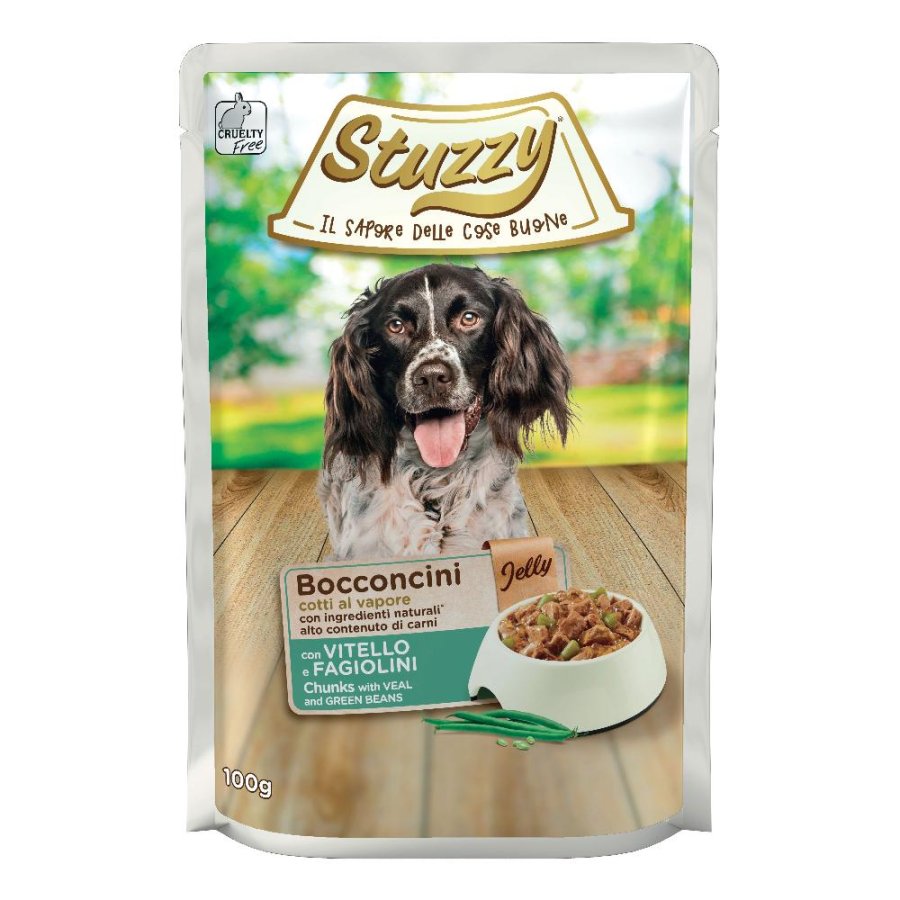 STUZZY CANE BOCCONCINI JELLY VITELLO FAGIOLINI 100GR (bustina)