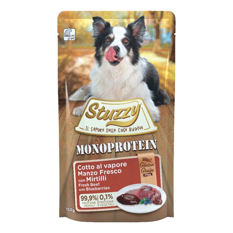 STUZZY CANE MONOPROTEICO MANZO MIRTILLO 150GR (bustina)