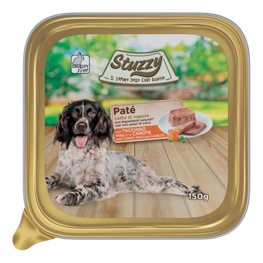 STUZZY CANE PATE' TACCHINO PISELLI CAROTE 150GR (vaschetta)