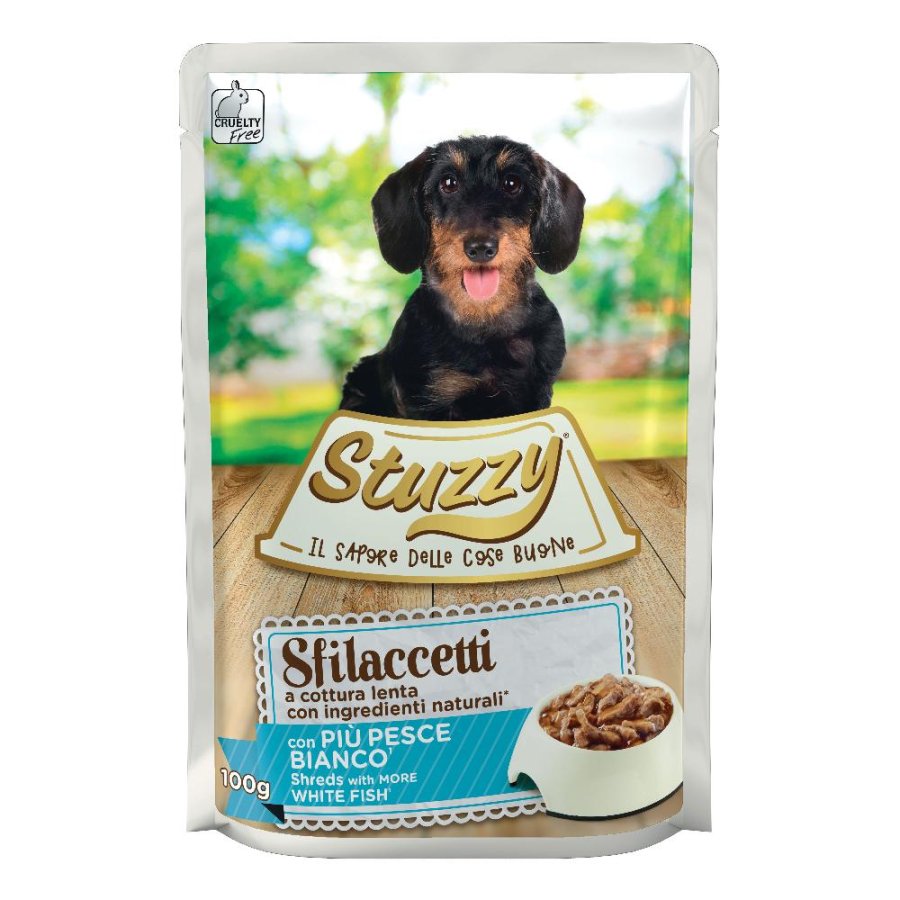 STUZZY CANE SFILACCETTI PESCE BIANCO 100GR (bustina)