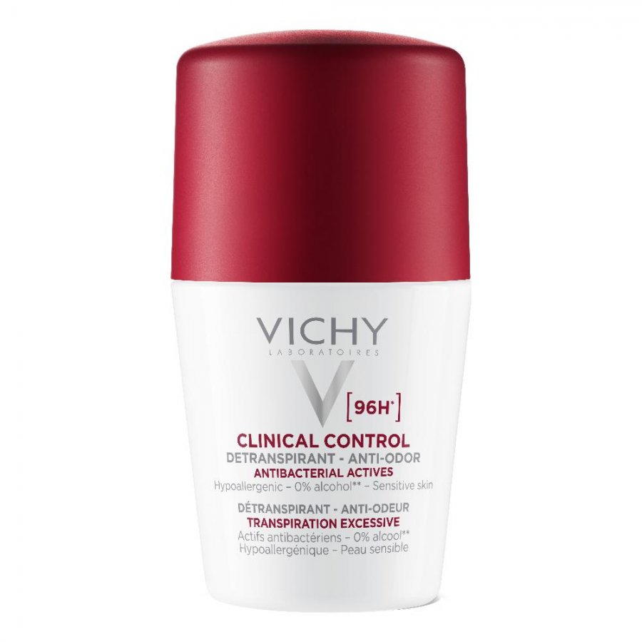Vichy Homme Deodorante Clinical Control 96H Roll-On 50ml - Deodorante Uomo ad Azione Clinica Lunga Durata