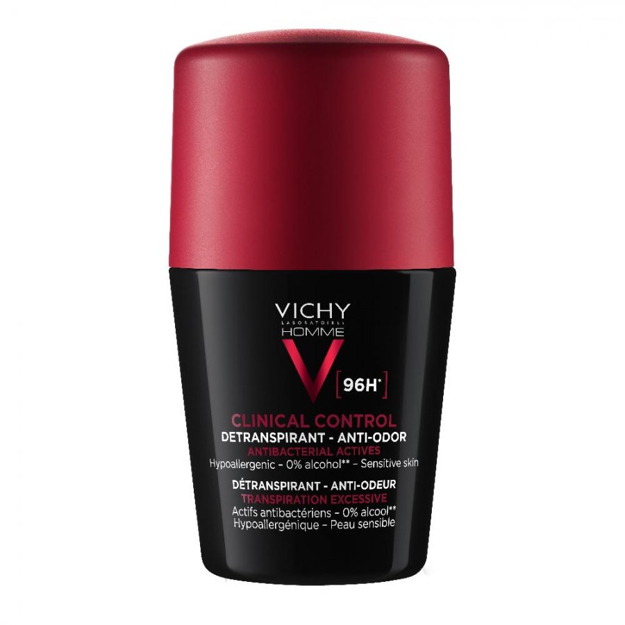 Vichy Homme Deodorante Clinical Control 96H Roll-On 50ml - Deodorante Uomo ad Azione Clinica, Lunga Durata