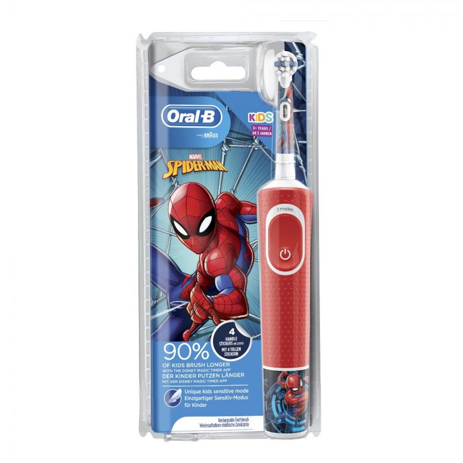 Oral-B Vitality Kids Spiderman Spazzolino Elettrico - Spazzolino elettrico per bambini ispirato a Spiderman
