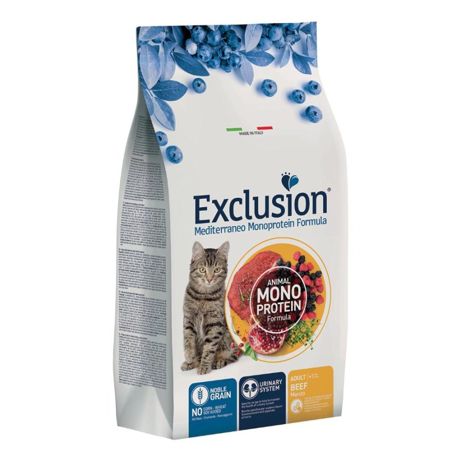 EXCLUSION GATTO MEDITERRANEO MONOPROTEICO NOBLE GRAIN ADULT MANZO 300GR