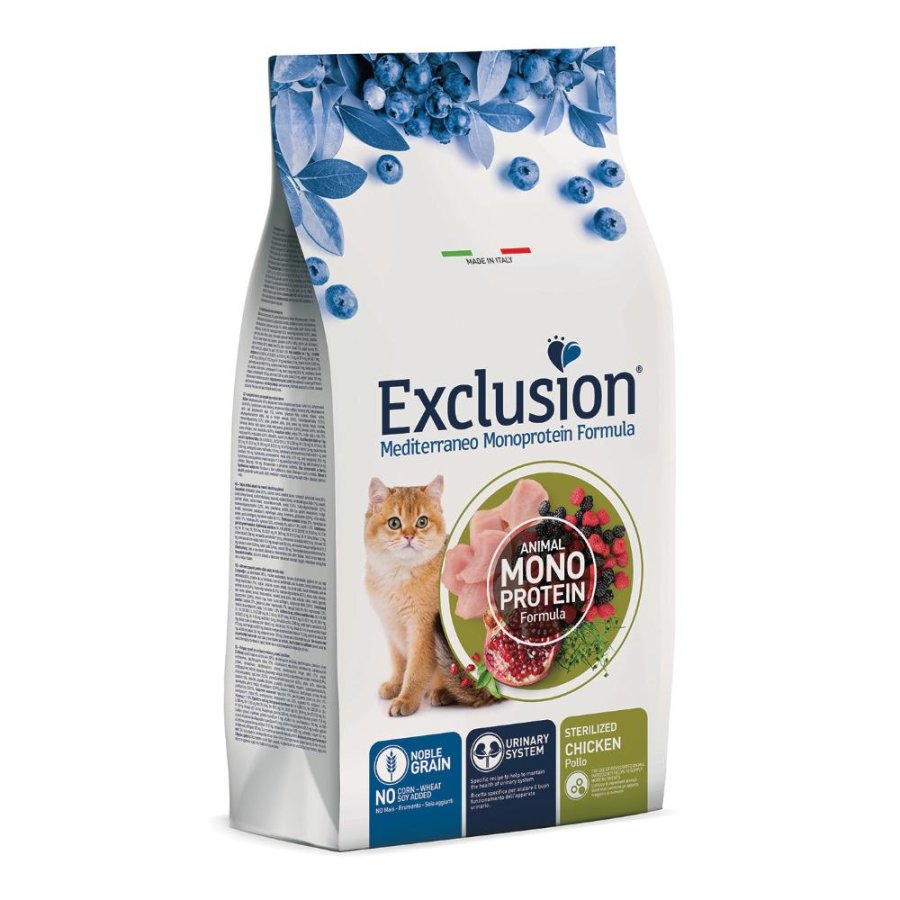 EXCLUSION GATTO MEDITERRANEO MONOPROTEICO NOBLE GRAIN STERILIZED POLLO 1,5KG