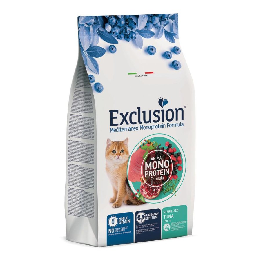 EXCLUSION GATTO MEDITERRANEO MONOPROTEICO NOBLE GRAIN STERILIZED TONNO 1,5KG