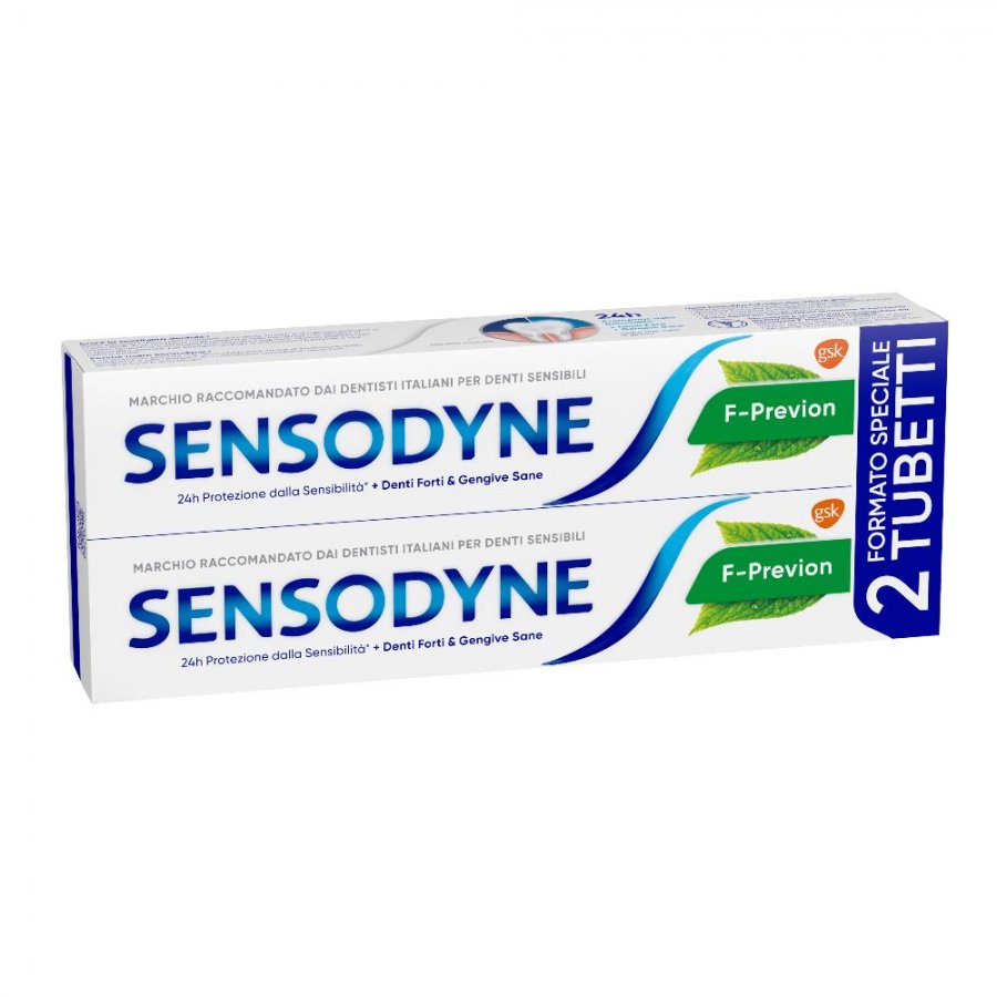 Sensodyne - Dentifrico F-Previon Bipacco 2x75ml - Protezione avanzata per denti sensibili